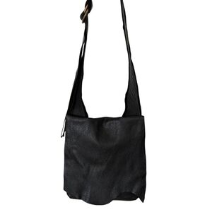 Molly G Wanderer Black Leather Fringed Crossbody